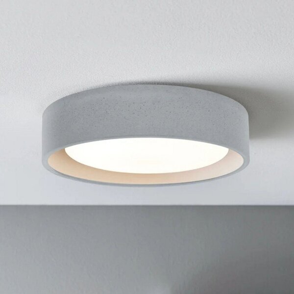 Beacon Lighting Stropna svetilka Uno, siva, beton, Ø 27 cm, GX53, zatemnjen, Siva, Dnevna soba / jedilnica, Beton
