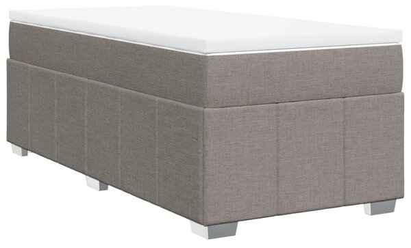 VidaXL Box spring postelja z vzmetnico taupe 90x190 cm blago