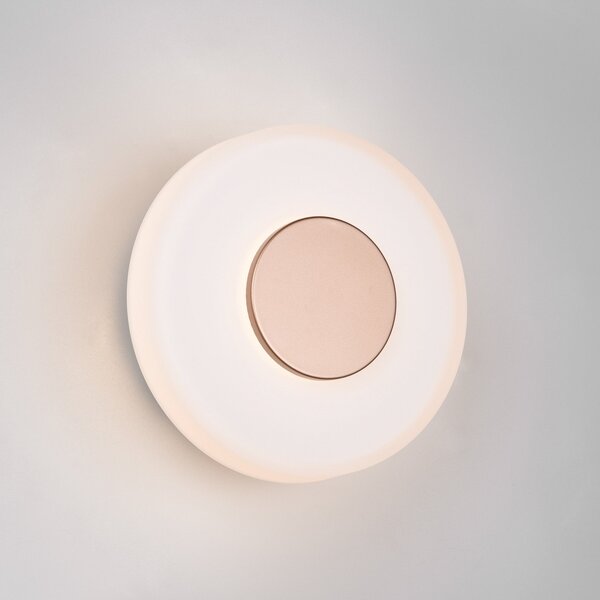 Trio Lighting LED stenska svetilka Celeste, rjava/bela, Ø 22 cm, steklo z možnostjo zatemnitve, zatemnjen, Rjava / rjasta, Dnevna soba / jedilnica, Steklo, Sodobni