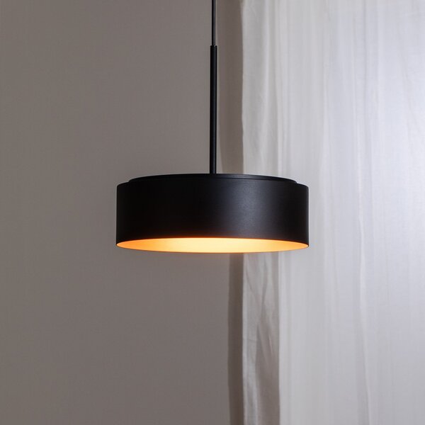 BEGA LED viseča svetilka Studio Line Ø 36 cm črno-medena DALI, zatemnjen, Črna, Dnevna soba / jedilnica, Aluminij