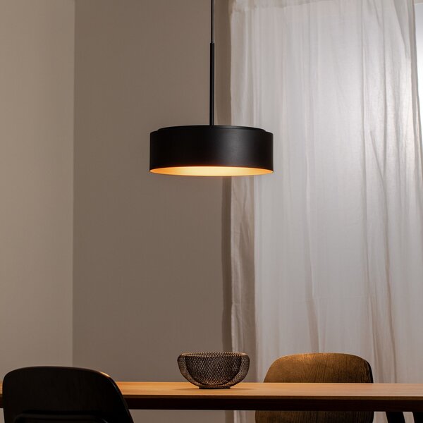 BEGA LED viseča svetilka Studio Line Ø 36 cm črno-medena DALI, zatemnjen, Črna, Dnevna soba / jedilnica, Aluminij