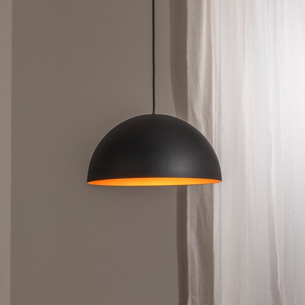 BEGA LED viseča svetilka Studio Line 50993, črna/medena, Ø 35 cm, zatemnjen, Črna, Dnevna soba / jedilnica, Aluminij