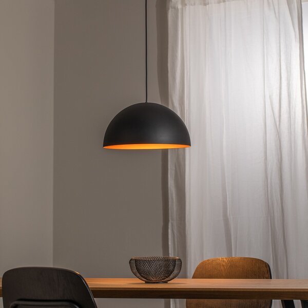 BEGA LED viseča svetilka Studio Line 50993, črna/medena, Ø 35 cm, zatemnjen, Črna, Dnevna soba / jedilnica, Aluminij