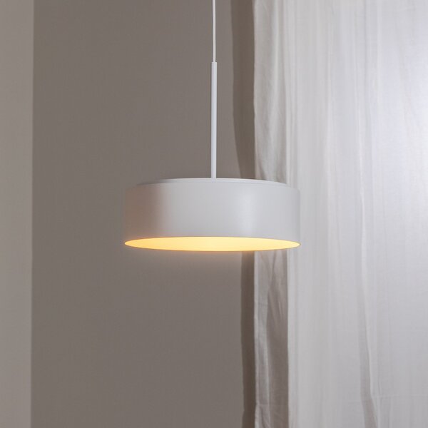 BEGA LED viseča svetilka Studio Line, Ø 36 cm, belo-zlata, DALI, zatemnjen, Bela, Dnevna soba / jedilnica, Aluminij