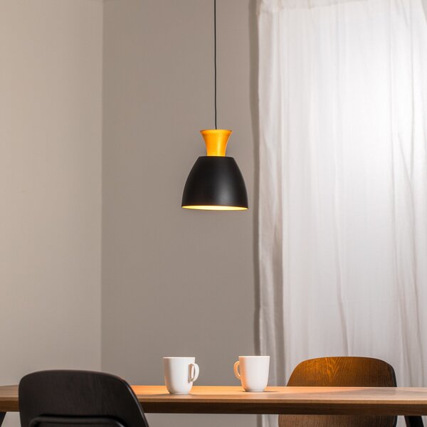 BEGA LED viseče svetilo Studio Line 51229, črna/medenina, Ø 20 cm, zatemnjen, Črna, Dnevna soba / jedilnica, Aluminij