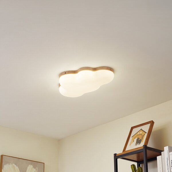 Lindby LED stropna svetilka Pilvi, plastika, oblak, 50 cm, Bela, Dnevna soba / jedilnica, Plastika, Sodobni