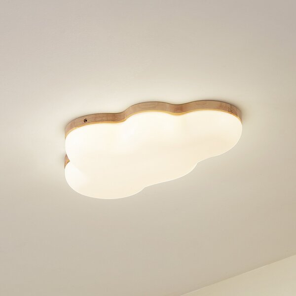 Lindby LED stropna svetilka Pilvi, plastika, oblak, 50 cm, Bela, Dnevna soba / jedilnica, Plastika, Sodobni