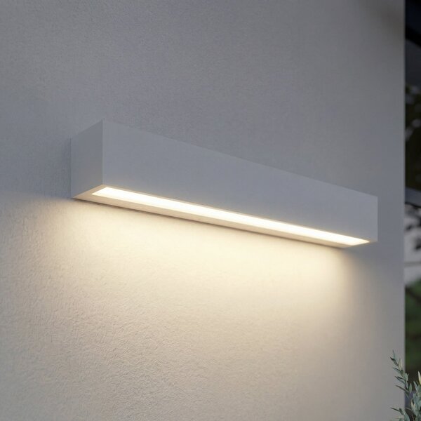 Lucande LED zunanja stenska svetilka Lengo, 50 cm, bela, svetloba navzdol, 3000, Bela, Aluminij, Sodobni