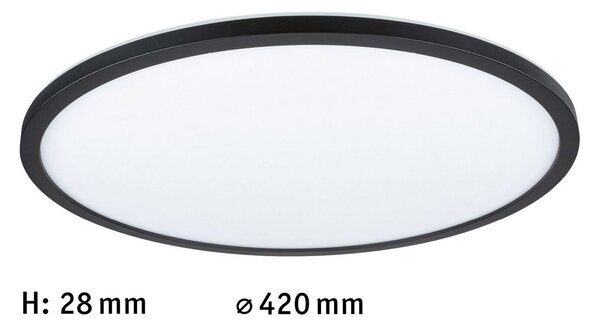 Paulmann Atria Shine Panel 3-stopenjska črna 830 Ø42cm, zatemnjen, Črna, Dnevna soba / jedilnica, Plastika, Sodobni