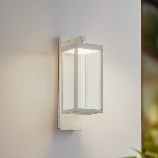 Lucande LED zunanja stenska svetilka Ferdinand, bela, kovina, 38 cm, Bela, Aluminij, Sodobni, Stenska vtičnica zgoraj / spodaj