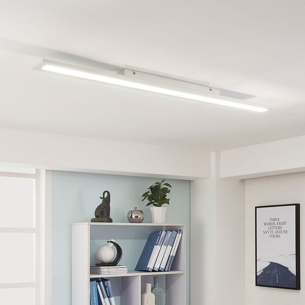 Arcchio LED plošča Arya, 120 cm, bela, z možnostjo zatemnitve, aluminij, zatemnjen, Bela, Študija / pisarna, Plastika, Sodobni