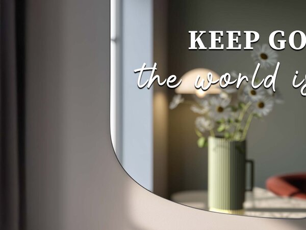 Nalepka za ogledalo S27 – KEEP GOING, the world is yours