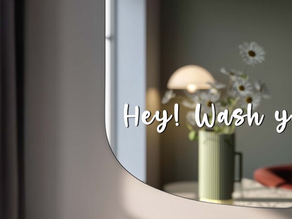 Nalepka za ogledalo S32 – Hey! Wash your hands