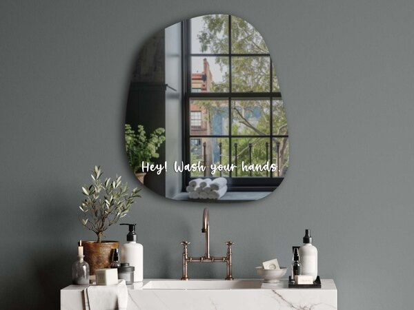 Nalepka za ogledalo S32 – Hey! Wash your hands