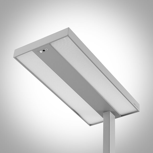 Arcchio LED-stoječa svetilka Logan Pro, srebrna, senzor, z možnostjo zatemnitve, zatemnjen, Kovinska, Študija / pisarna, Aluminij, Sodobni