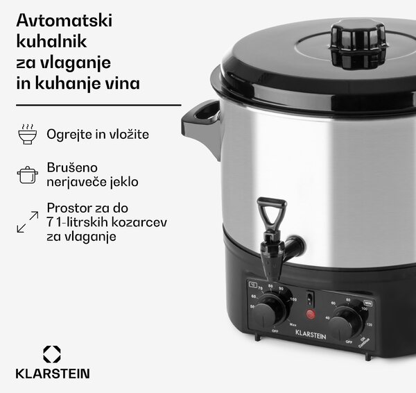 Klarstein BIGGIE SMALL, NERJAVEČE JEKLO, 16 L, 2000 W, LONEC ZA ZAKUHO