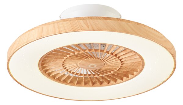 Stropni ventilator z lesnim potiskom z učinkom zvezd 60 cm vklj. LED zatemnitev z daljinskim upravljalnikom - Climo
