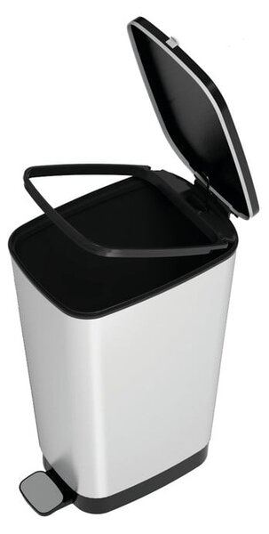 Plastičen koš za smeti s pedalom v srebrni barvi 45 l Chic Bin – KIS