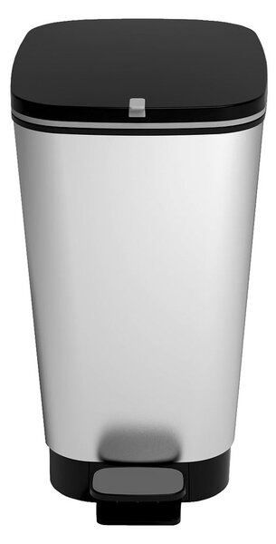 Plastičen koš za smeti s pedalom v srebrni barvi 45 l Chic Bin – KIS