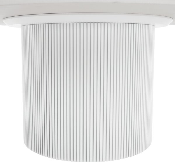 KONDELA Klubska mizica, beli marmor/MDF, premer 80 cm, MAHIR TYP 1