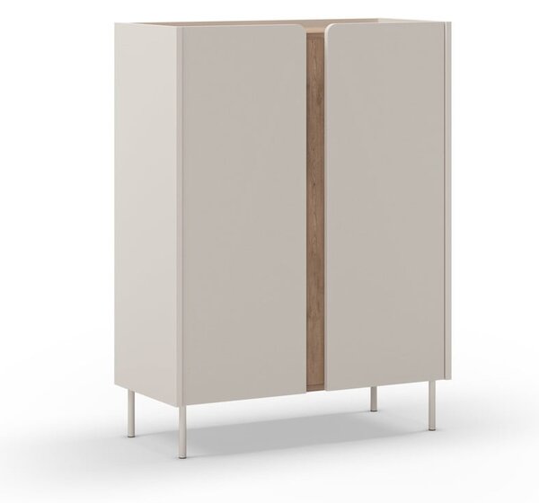 Kremno bela/naravna omarica v hrastovem dekorju 90x120x40 cm Lucile – Marckeric