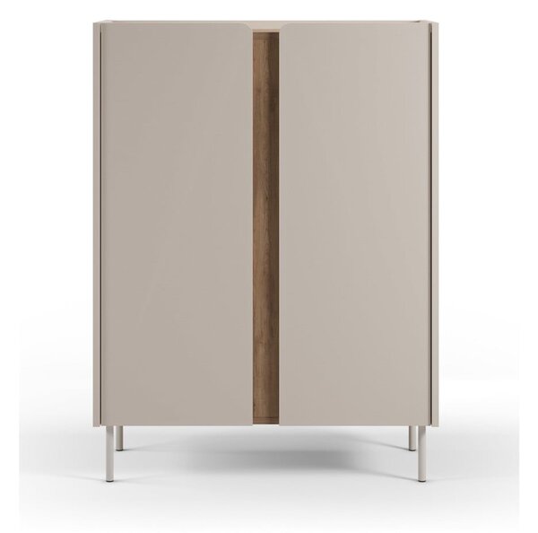Kremno bela/naravna omarica v hrastovem dekorju 90x120x40 cm Lucile – Marckeric