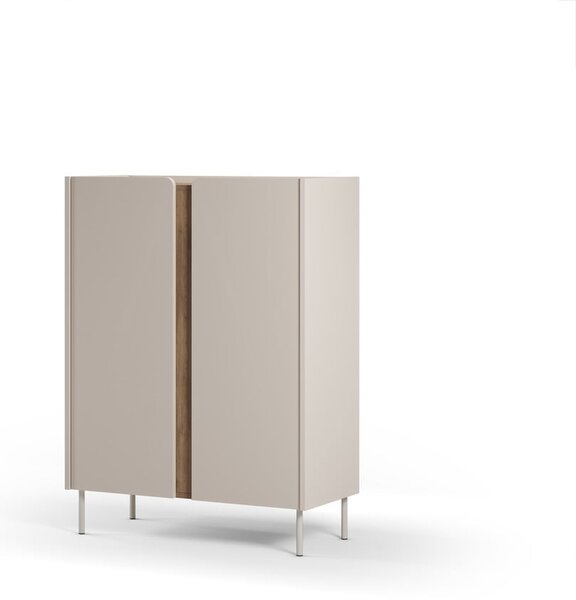 Kremno bela/naravna omarica v hrastovem dekorju 90x120x40 cm Lucile – Marckeric