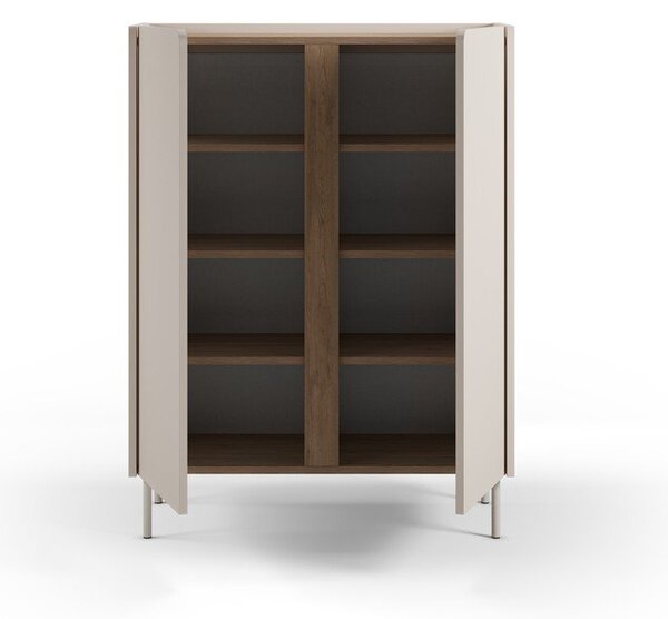 Kremno bela/naravna omarica v hrastovem dekorju 90x120x40 cm Lucile – Marckeric