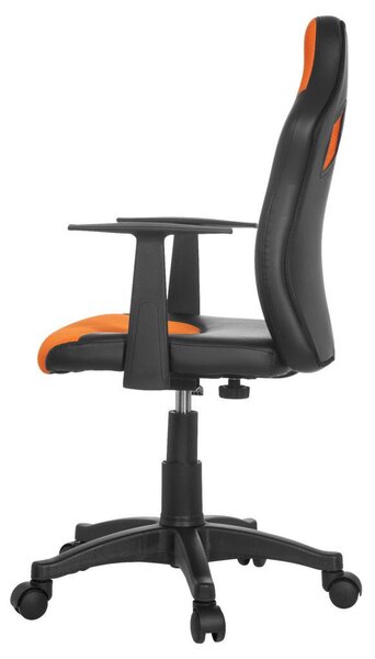 MID.YOU Mladinski Vrtljivi Stol Kid Racer Al, Črna, Oranžna