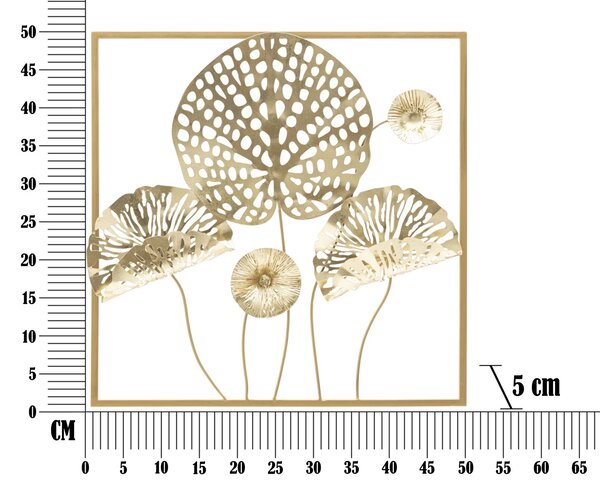 Stenska dekoracija Gold Flowers