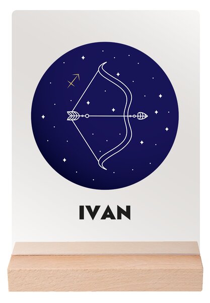 ATMOWOOD Vaš imenski znak na akrilnem steklu - stojalo za luči Izberite astrološko znamenje: Tehtnica