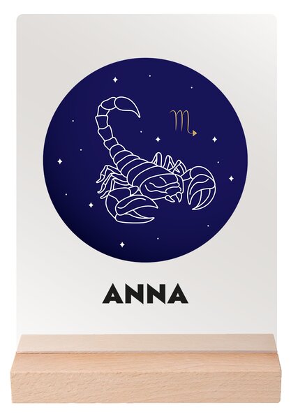 ATMOWOOD Vaš imenski znak na akrilnem steklu - stojalo za luči Izberite astrološko znamenje: Tehtnica