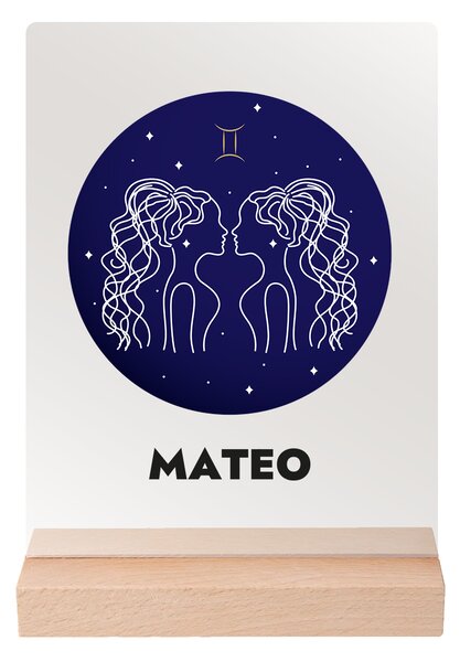 ATMOWOOD Vaš imenski znak na akrilnem steklu - stojalo za luči Izberite astrološko znamenje: Tehtnica