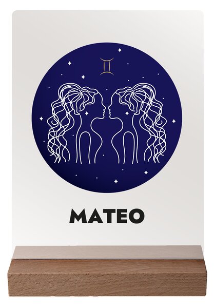 ATMOWOOD Vaš imenski znak na akrilnem steklu - temno stojalo Izberite astrološko znamenje: Tehtnica