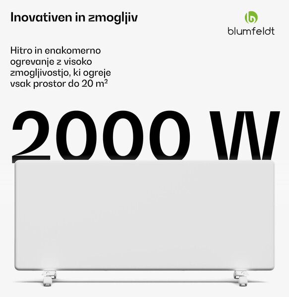 Blumfeldt ThermaTouch konvektor, 2 000 W, elegantna zasnova, upravljanje na dotik, do 20 m²