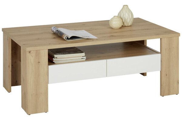 Modern Living Klubska Mizica In Beli In Barvi Hrasta Monos