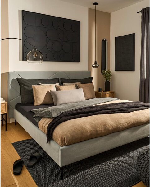 Bessagi Home Oblazinjena Postelja Elena, Siva, 180x200