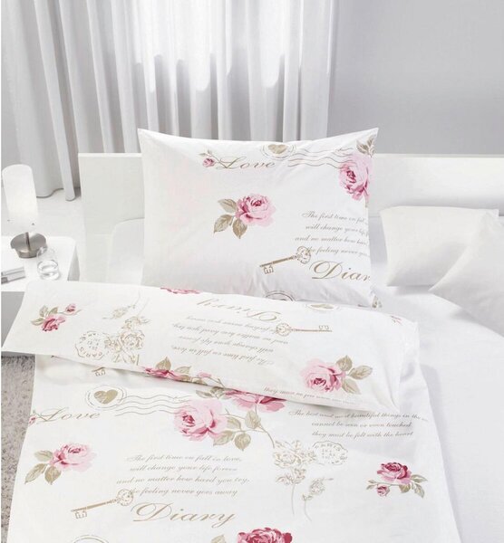 Modern Living Posteljnina Diary Rose, Bela, Roza, Ca. 50/70, 140/200 Cm