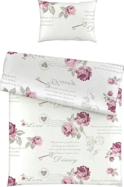 Modern Living Posteljnina Diary Rose, Bela, Roza, Ca. 50/70, 140/200 Cm