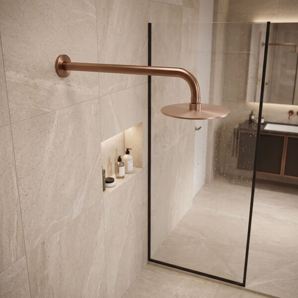 Držalo za tuš glavo okroglo REA JS-9021 40cm Brush copper