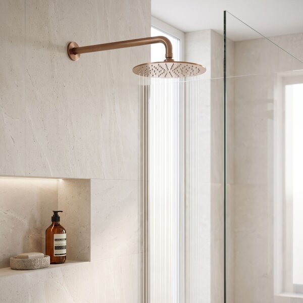 Držalo za tuš glavo okroglo REA JS-9021 40cm Brush copper