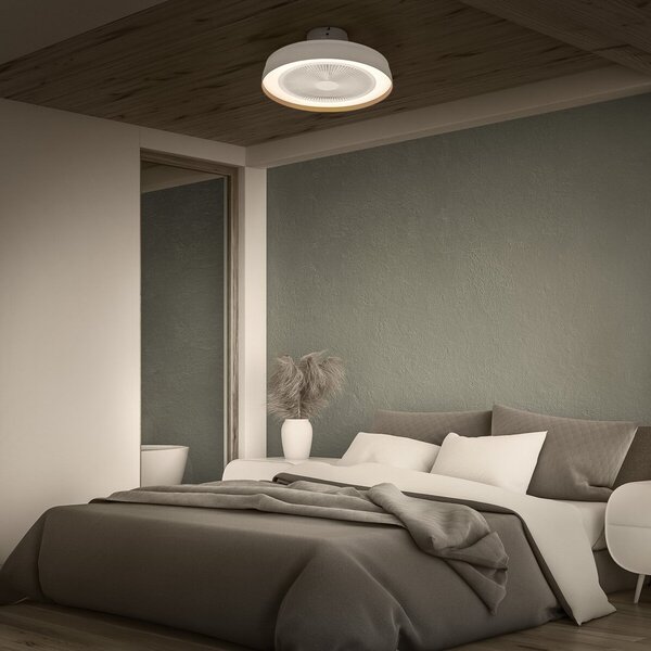 OSRAM LED stropni ventilator ENCAPSULATE, Ø 48 cm, bel, CCT, zatemnjen, Bela, Dnevna soba / jedilnica, Plastika, Sodobni