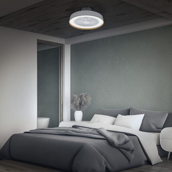 OSRAM LED stropni ventilator ENCAPSULATE, Ø 48 cm, bel, CCT, zatemnjen, Bela, Dnevna soba / jedilnica, Plastika, Sodobni