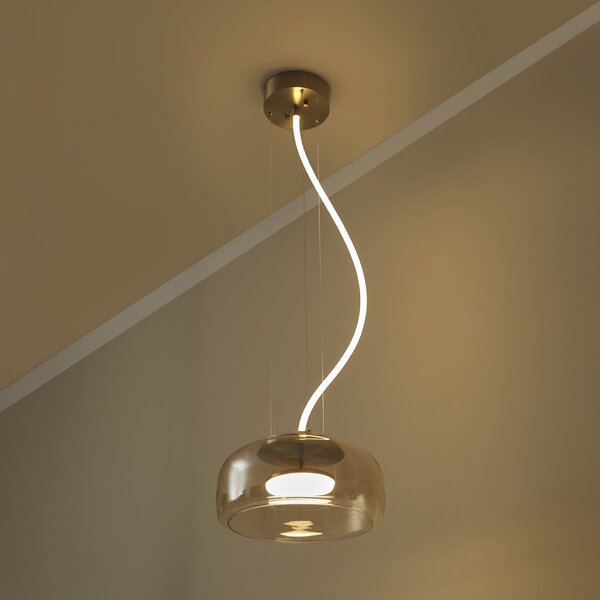 OSRAM LED-visoka svetilka DECOR GLOW, jantarno-zlata, Ø 38 cm, svetloba, Zlata / medeninasta, Dnevna soba / jedilnica, Steklo, Sodobni