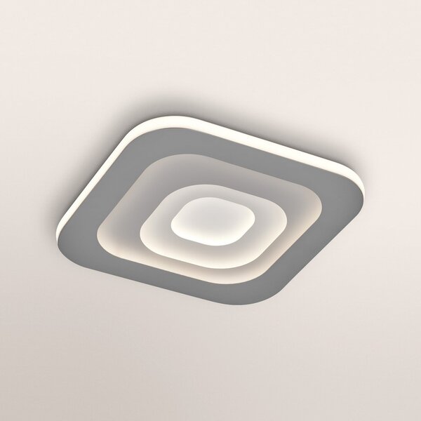 OSRAM LED-stropna svetilka ORBIS SPIRAL SQUARE, 36 x cm, siva, zatemnjen, Siva, Dnevna soba / jedilnica, Kovina, Sodobni