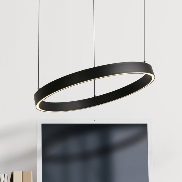 Searchlight LED-visoka svetilka Layla, črna, Ø 44 cm CCT, z nastavljivo višino, zatemnjen, Črna, Dnevna soba / jedilnica, Kovina, Sodobni