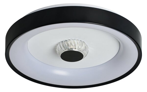 Searchlight LED-stropna svetilka Polka, črno-bela, Ø 38 cm, železo/akril, zatemnjen, Črna, Dnevna soba / jedilnica, Kovina, Sodobni