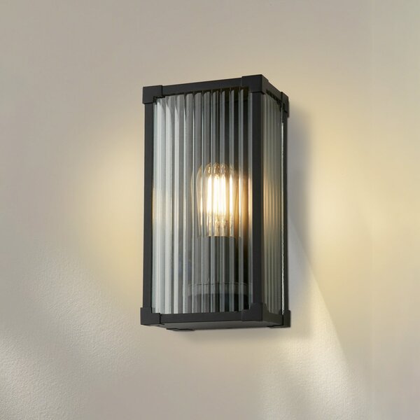 Searchlight Zunanja stenska svetilka Cincinnati, črna, širina 16 cm, kovina, Črna, Aluminij, Sodobni