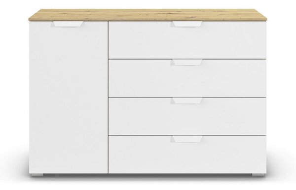 KOMODA, bela, hrast artisan