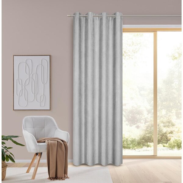 Modern Living Končana Zavesa Velours, Siva, Ca. 140/245 Cm